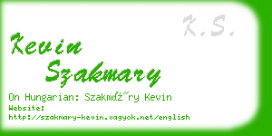 kevin szakmary business card